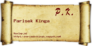 Parisek Kinga névjegykártya
